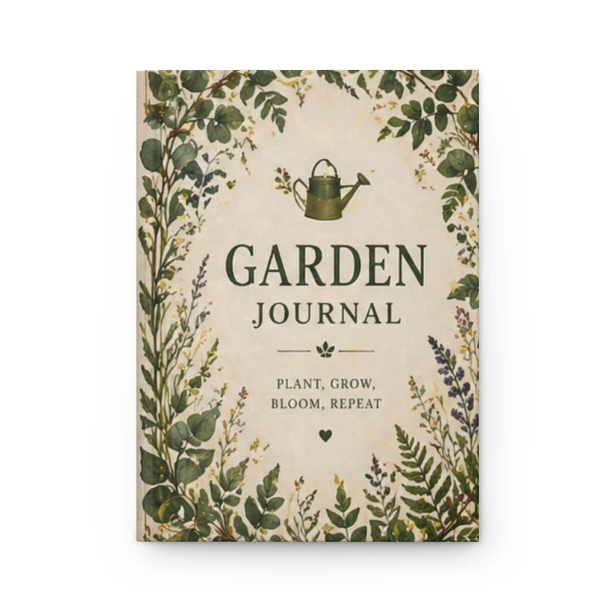 Garden Journal Hardcover Journal for Plants | Botanical Watering Can, Plant Grow Bloom Theme,Plant Lover Gift Journal
