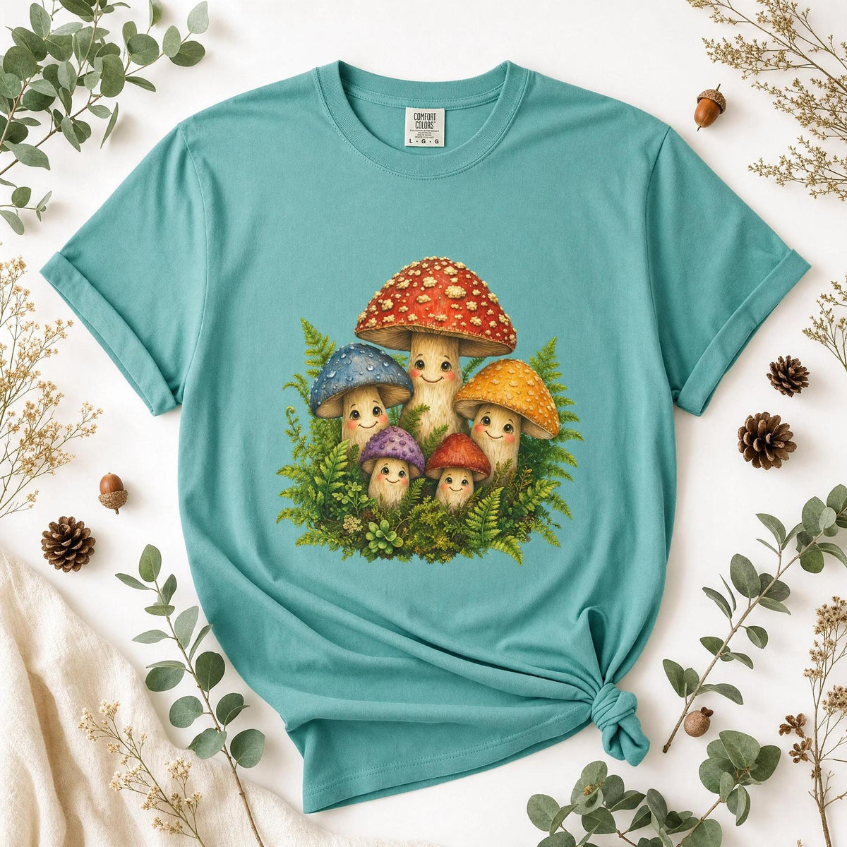 Mushroom T-Shirt Hand Drawn, Cottagecore Fungi Tee, Nature Gift