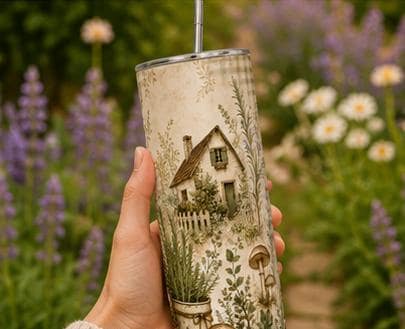 Mushroom Cottagecore Garden Tumbler, 20oz/30oz Stainless Steel Insulated Cup(Lid & Straw)