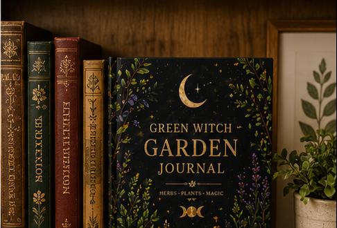 Green Witch Garden Journal Hardcover | Herbs Plants Magic Notebook,Plant lover Journal