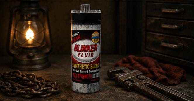 Blinker Fluid Tumbler Funny Mechanic Gift for Him Dad Husband 20oz 30oz Stainless Steel Insulated Cup