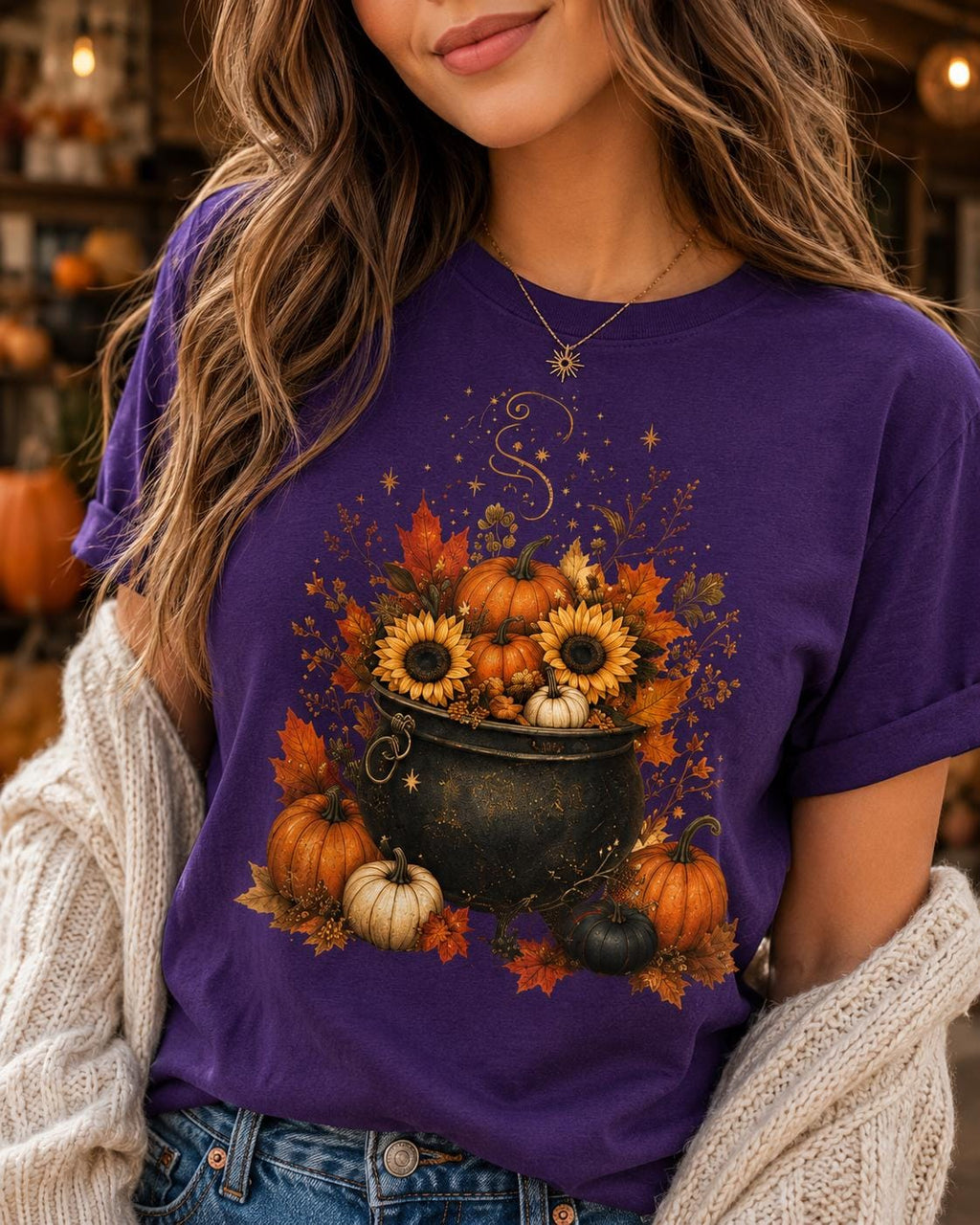 Witchy Fall Tee|Pumpkin Spice Cauldron Shirt for Cozy Autumn Days