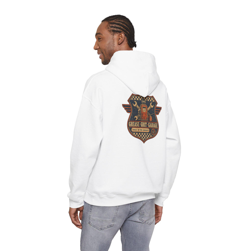 Mechanic Hoodie, Grease Grit Garage Pullover Sweatshirt, Gift for Him