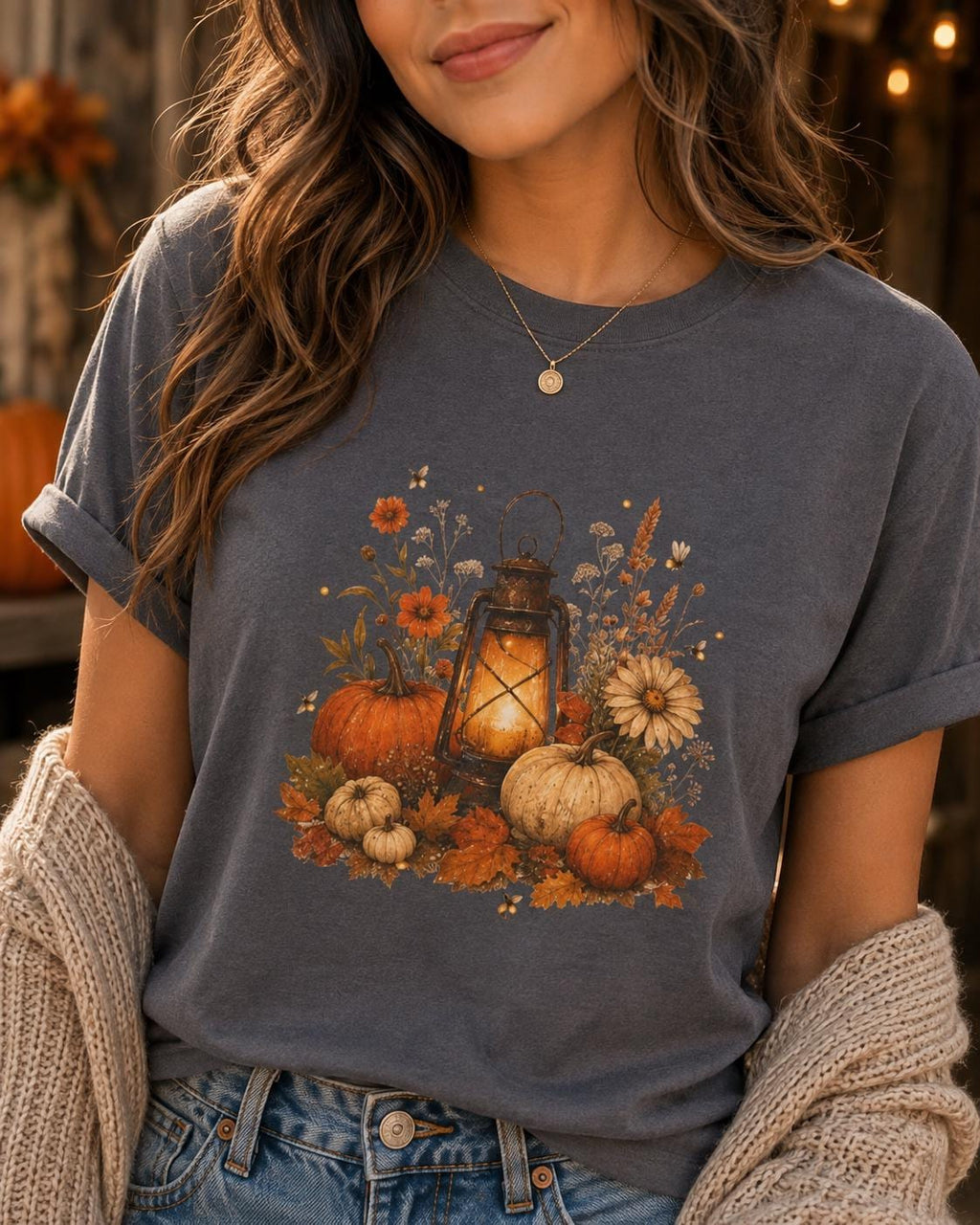 Autumn Glow Shirt | Vintage Fall T-Shirt | Cozy Cottagecore Halloween Gift Tee | Autumn Gift